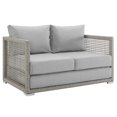 thumbnail image 3 of Modway Aura 3-Piece Modern Outdoor Patio Wicker Rattan Set in Gray Finish, 3 of 10