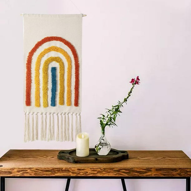 Tapiz Moderno Y Elegante de Macramé con Borlas Y Flecos, para Colgar en , Telón de Fondo para Guardería, Decoración para hogar, Manuali Baoblaze Tapiz de macramé