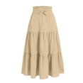 thumbnail image 4 of Bobifish Toddler Girls Tiered Dress High Elastic Waist A Line Ruffle Long Dress Loose Summer Party Children Girls Dresss, 4 of 5