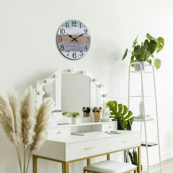 Oliegs Style Wall Clock For Living Room Bedroom 24 Hour Display Modern Density Board Hanging Clock With Design
