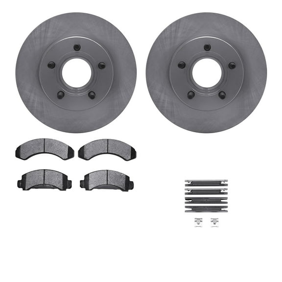 Dynamic Friction Company Front Brake Rotors with Heavy Duty Brake Pads includes Hardware 6212-99305