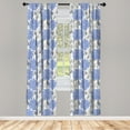 thumbnail image 5 of Ambesonne Grey Blue Window Curtains, Cornflower Blossom, Each 28" W x 63" L, Violet Blue and Grey, 5 of 5
