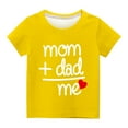 thumbnail image 3 of AJTQTH Letter Print T-shirt for Kids Mother's Day and Father's Day Cute Clothes Short Sleeve O-Neck Tees Tops Shirt Blouse Summer Casual Loose Fit Clothes Yellow 3 Years, 3 of 3