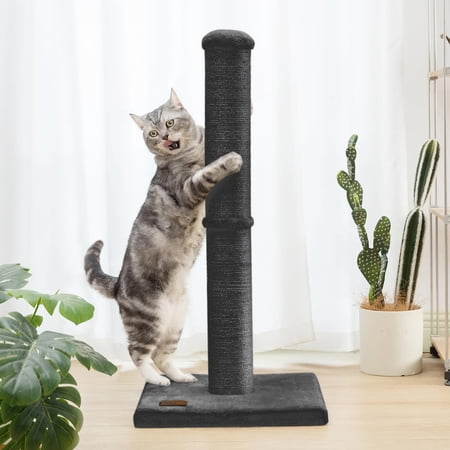 34inch Cat With Sisal Rope 4.3inch Large Diameter Scratcher Tree For Indoor Cats Black