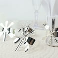 thumbnail image 4 of BalsaCircle 4 Silver Round Metallic Dinner Napkin Rings Fork Knife Spoon Design Party Events Decorations Supplies, 4 of 8
