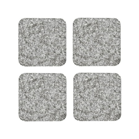 

Fuzoiu Silver Glitter Print Leather Coasters Set Drink Coasters Set of 4 for Tabletop Protection Durable PVC Coasters Home Décor and Housewarming Gift-Square