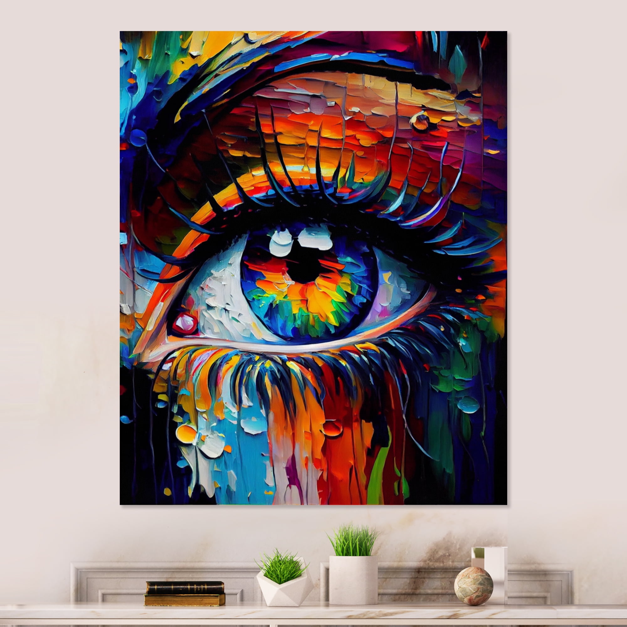 Designart Colorful Eye II Canvas Wall Art