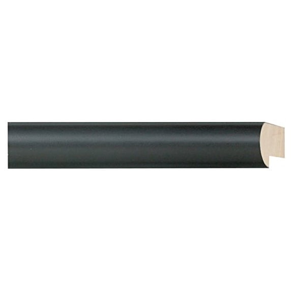 Picture Frame Moulding (Wood) 18Ft Bundle - Contemporary Black Finish - 0.75" Width - 11/16" Rabbet