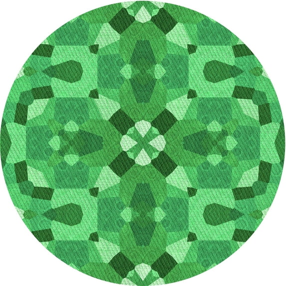 Ahgly Company Machine Washable Indoor Square Transitional Neon Green Area Rugs, 3' Square