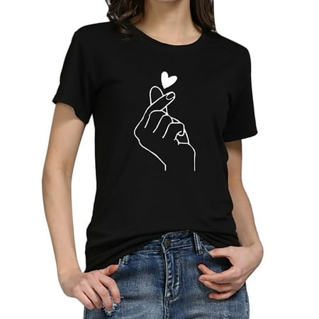 

Women Girls Print T-Shirt Casual O-Neck Short Sleeve T Shirt Blouse Tops Woman T Shirt Short Sleeve Tall Womens Shirts Womens Work Shirt Short Sleeve under Scrub Women Long Sleeve Shirts Womens Long