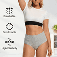 thumbnail image 5 of Loritta Secret 5-Pack Underwear for Women High Waist Full Coverage Cotton Soft Panties for Ladies, Size S-2XL, 5 of 6