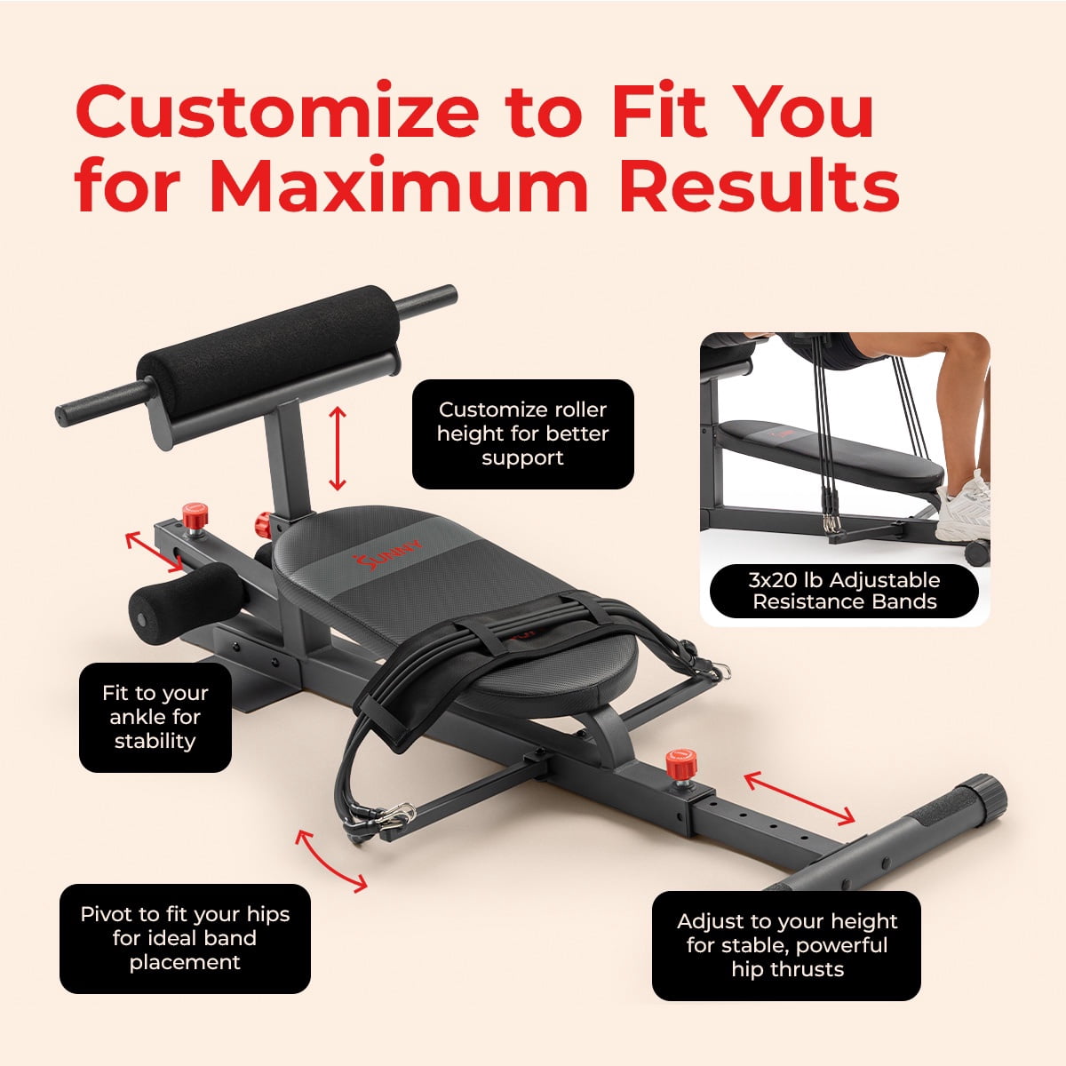 Sunny Health & Fitness Multifunction Core & Glute Trainer SF-BH625020