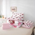 thumbnail image 6 of jejeloiu Pink Bowknot 7-Piece Twin Bedding Sets,Brown Rugby Football Bedding Comforter Set For Girls Teens Reversible, 6 of 8