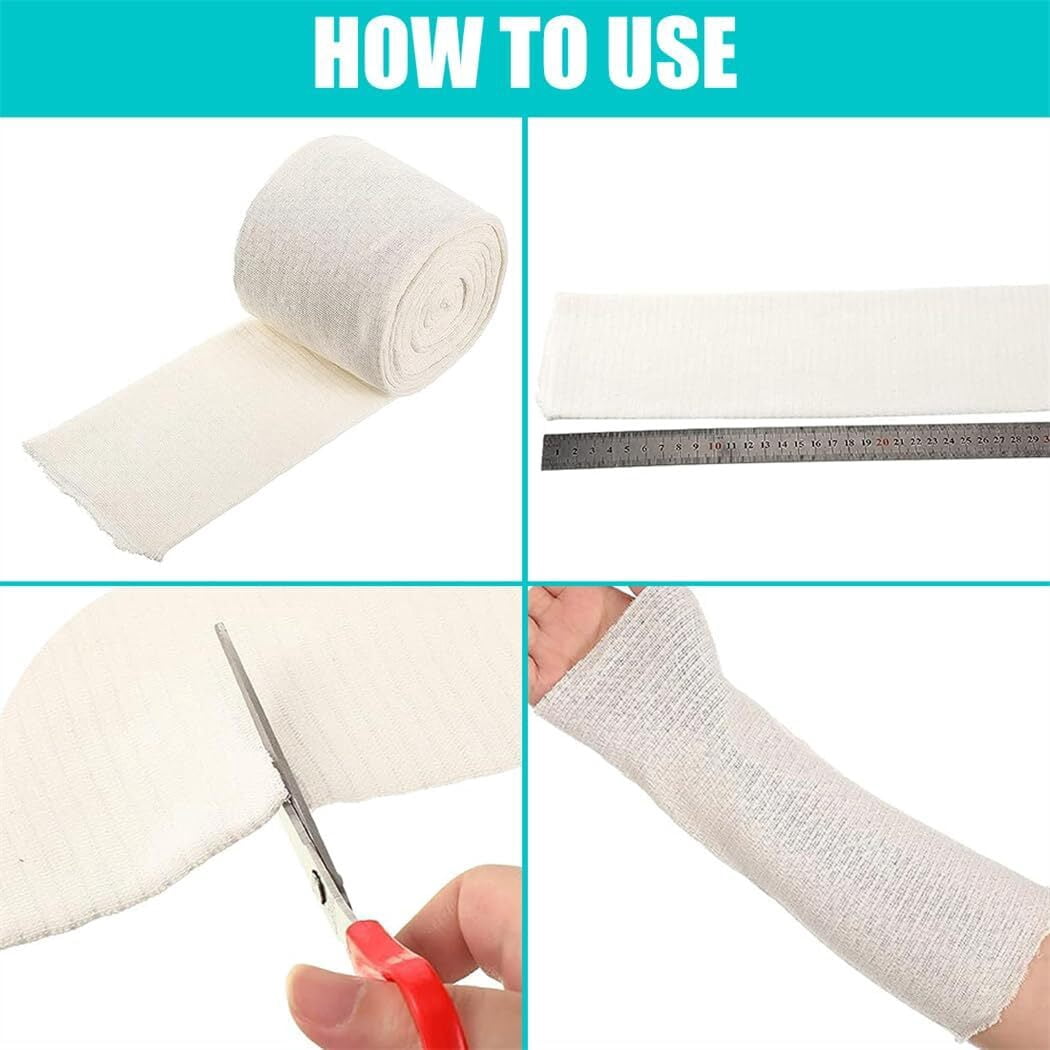 3 inch Cotton Stockinette Tubular Bandage 5.5 Yard Comfortable Arm Stockinette Tubing Reusable Elastic Bandage Sleeve for Ankles and Elbows,Arms, Legs