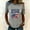 Gray, variant on Women's 250th America Anniversary Casual Printed Crew Neck T-Shirt USA Flag Tee 250 Years of Freedom Shirt