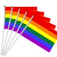 thumbnail image 3 of 6pcs 30x21x14cm Rainbow Flag Polyester Hand Waving Flags With Plastic Flagpoles Banner Parade Lgbt Lesbian Guy Right Ensign, 3 of 4
