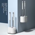 thumbnail image 3 of Innovative Wall-Mounted Silicone Toilet Brush Kit with TPR Soft Bristles and Extended Handle – Dual-Function "One Drag Two" Design for Efficient Bathroom Cleaning, Mold-Resistant and Hygienic Home, 3 of 5