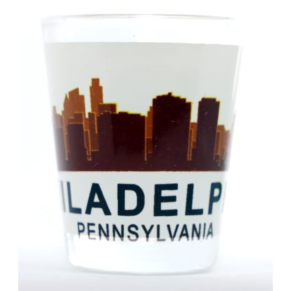 Philadelphia Pennsylvania Sunset Skyline Shot Glass