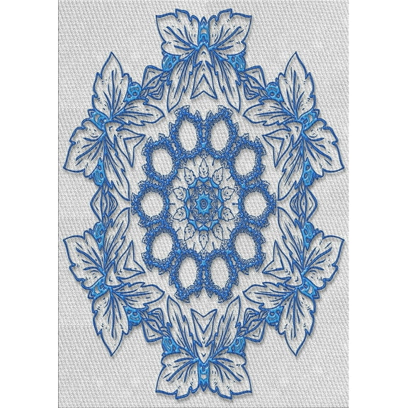Ahgly Company Machine Washable Indoor Rectangle Transitional Steel Blue Area Rugs, 5' x 7'