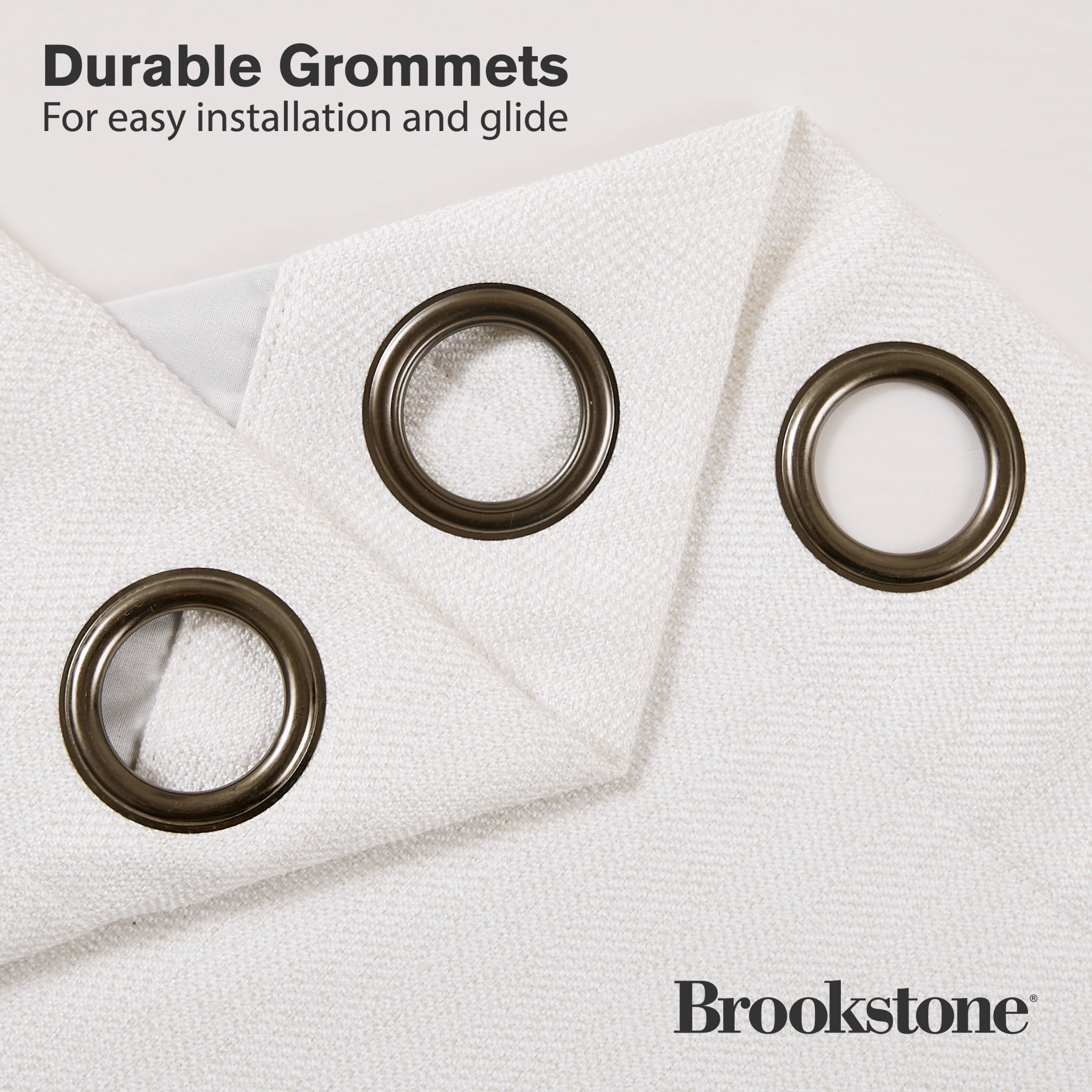 Brookstone Beige Alfred Blackout Grommet 38" W x 84" L Window Curtain Panel Pairs