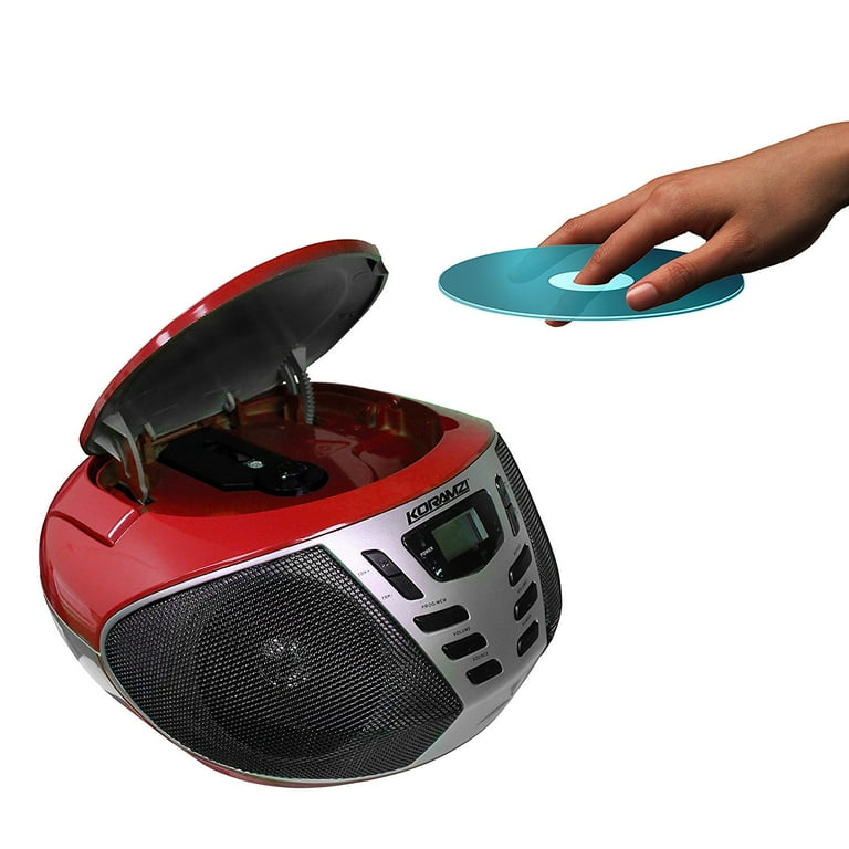 Koramzi CD Boombox, Red, CD55-RDS - Walmart.com