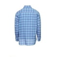 thumbnail image 3 of Ryan Kenny Mens Purple Plaid Button Down Shirt (17.5, Blue), 3 of 4