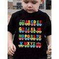 thumbnail image 1 of Boys Casual Comfy Summer Short Sleeve Crew Neck T-shirt - Colorful Alphabet Letters Pattern Trendy Summer Gift, 1 of 6