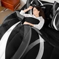 thumbnail image 4 of Homewish Geometric Stripes 7-Piece King Bedding Set - Abstract Lines Vintage, 4 of 8