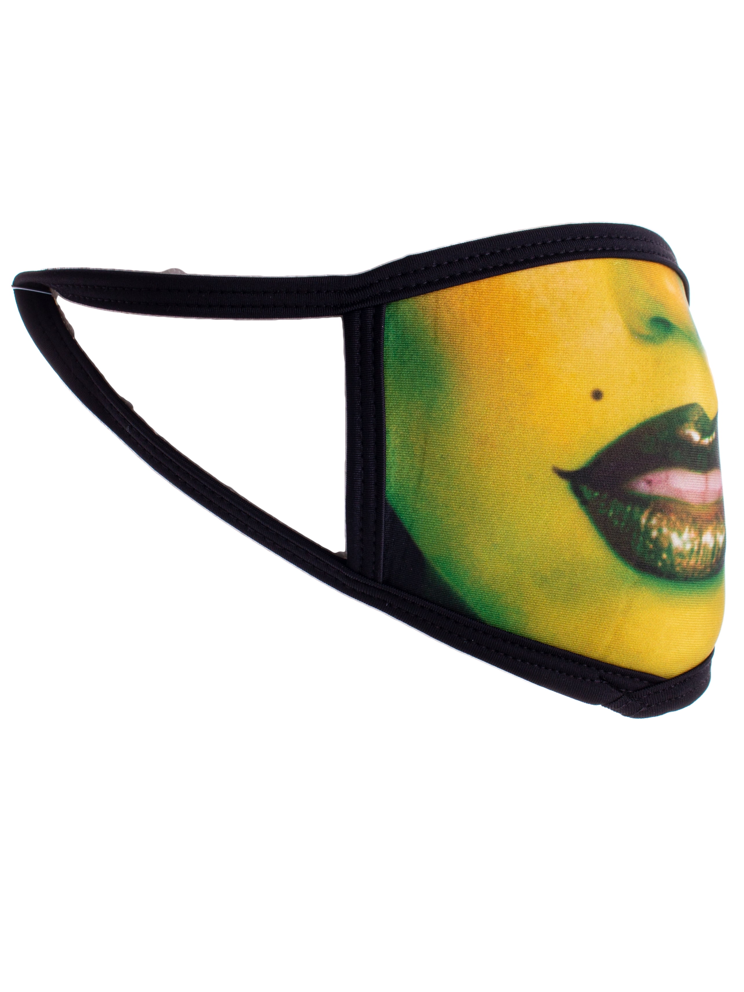 Witch Halloween Reusable Covering Costume Face Mask, Green Black, OneSize