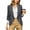 Gray, variant on Women's Double Breasted Casual Blazer Jacket Notch Lapel Business Jacket Loose Style Coat with 3/4 Sleeve,Black Women's S-XXL