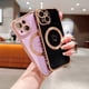 thumbnail image 2 of Compatible con iPhone 15 Pro Max Case 2023, carcasa de lujo con forma de corazón chapado con carga inalámbrica y protección para lente de cámara, funda de TPU suave a prueba de golpes compatible, 2 of 4