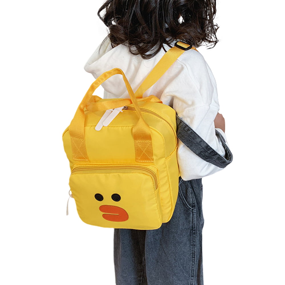 Drawstring Bag Yellow Baby Rubber Duck Lightweight Daypack for Teens Boys Girls with Zipper Mesh Pockets 