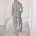 thumbnail image 6 of Wukai Gray Plaid Print Women's Pajama Set - Soft Long Sleeve Sleepwear for Comfort and Style-XX-Large, 6 of 9