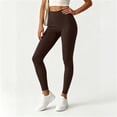thumbnail image 5 of Yoga Pants for Womens - High Elastic Waist Solid Color Sport Workout Tight Long Pants M, 5 of 7
