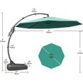 thumbnail image 6 of Grand Patio Napoli Sunbrella 12ft Round Canteliver Patio Umbrella with Base, Sunbrella Canvas Aruba, 6 of 7