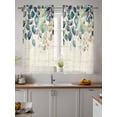 thumbnail image 2 of Blue Teal Botanical Curtains 54 Inch Length,Sheer Curtains for Bedroom Living Room Window Weeping Fall Eucalyptus Leaves Rustic Rod Pocket Drapes Kitchen Curtains Small Half Window 52"x54" 2 Panels, 2 of 6