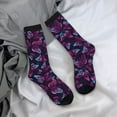 thumbnail image 5 of Vsdgher Purple Butterfly Crew Socks for Men & Women, Breathable Casual Athletic Ankle Socks, 5 of 6