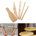 3pcs Wooden Rake Round Batter Pancake Crepe Spreader Home Kitchen Tool