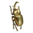 thumbnail image 5 of Medium Gold Resin Rhinoceros Elephant Beetle Wall Decor Or Tabletop Figurine, 5 of 9