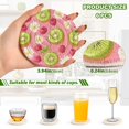 thumbnail image 2 of Yayeee 6 PCS Drink Coasters with Holder Set Woven Absorbent Round Tabletop Hot Pad, Floral Raspberries, 2 of 7