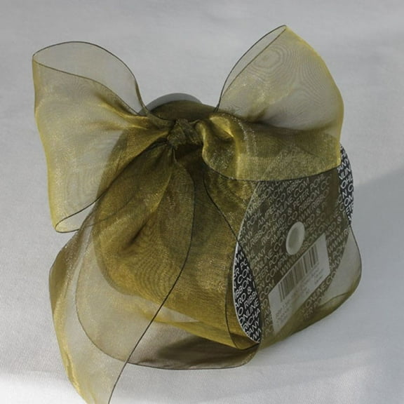 The Ribbon People Green and Black Shimmering Crystal Organdy Ribbon 3" x 55 Yards