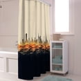 thumbnail image 6 of Shower Curtains Abstract Black Orange Waves City Bath Curtain Modern Art Waterproof Bathroom Shower Curtain Set with Hooks Decoration 72 x 72 Inches, 6 of 7