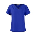 thumbnail image 6 of Laqbezok Women's Professional Scrub Set, Quick-Dry V-Neck Medical Uniform with Black Contrast Trim, Short Sleeve Nursing Top and Cargo Pants Outfit, Caregiver Workwear with Pockets, 6 of 6