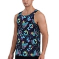 thumbnail image 2 of Zufioo Blue Butterfly Print Men's Vest, Sleeveless Quick-drying Muscle T-shirt, Suitable for Sports Fitness, Home Leisure Wear-Large, 2 of 7