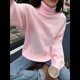thumbnail image 5 of Suéter de Cuello Alto para Mujer, Jersey de Punto Grueso de Larga con Dobladillo Alto y Bajo, Top Moderno para Otoño e Invierno. Rosa XL, 5 of 9
