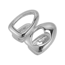 Unique Bargains 1 Pc Fake Grills Hip Hop Hollowout Heart Teeth Grillz Silver Tone