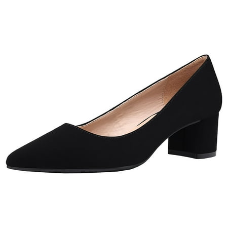 Dream Pairs Womens Chunky Low Block Heels Closed Toe Dress Pumps Shoes DPU212