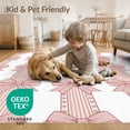 thumbnail image 4 of ODIKA 8'x10' Washable Area Rug Durable, Non-Slip Border Feminine Bowknot Alternating Stripes Round Pink for Living Room, Under Sectional, Family, 4 of 7