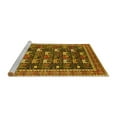 thumbnail image 2 of Ahgly Company Machine Washable Indoor Round Oriental Yellow Industrial Area Rugs, 3' Round, 2 of 4