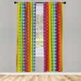 thumbnail image 3 of Ambesonne Floral Curtains, Rainbow Colored Flowers, Pair of 28"x63", Multicolor, 3 of 5